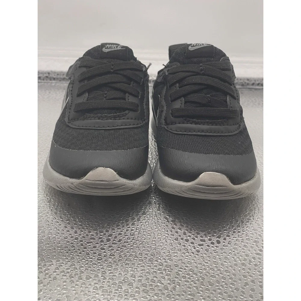 NIKE Tanjun Kids Toddler Size 6C Sneaker Shoes 818383-011 Low Top Black & Silver
